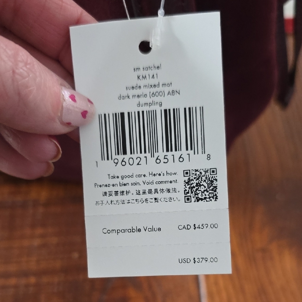 Kate Spade Burgundy Suede Satchel - Picture 6 of 6